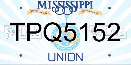 TPQ5152 Mississippi License Plate