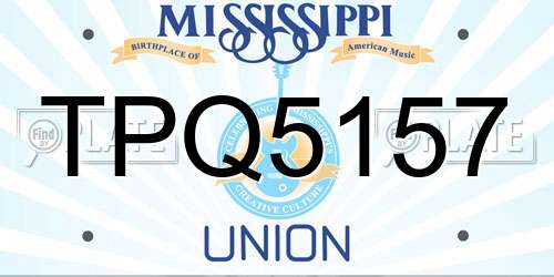 TPQ5157 Mississippi License Plate