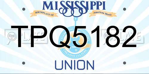 TPQ5182 Mississippi License Plate