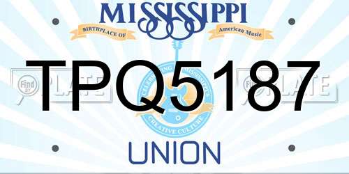 TPQ5187 Mississippi License Plate