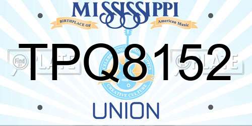 TPQ8152 Mississippi License Plate