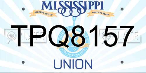 TPQ8157 Mississippi License Plate