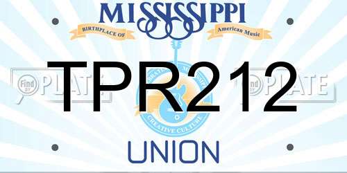 TPR212 Mississippi License Plate