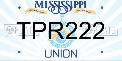 TPR222 Mississippi License Plate