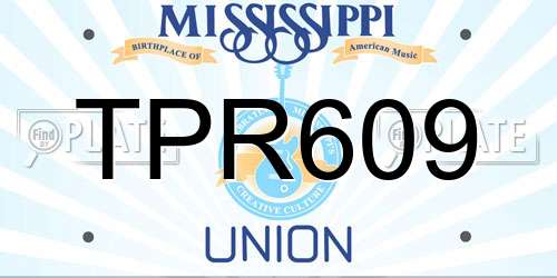TPR609 Mississippi License Plate