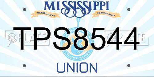 TPS8544 Mississippi License Plate