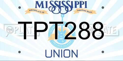 TPT288 Mississippi License Plate