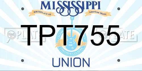 TPT755 Mississippi License Plate
