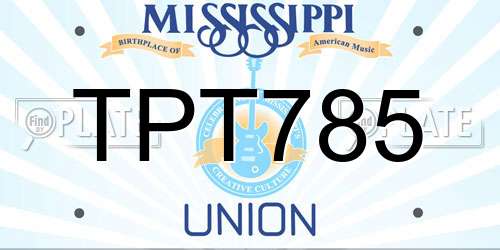 TPT785 Mississippi License Plate