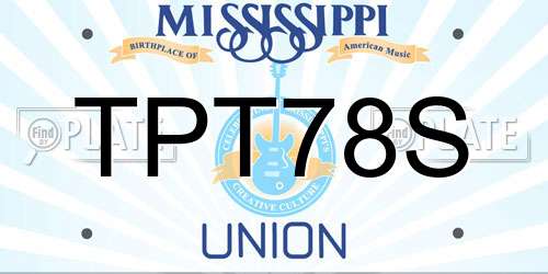 TPT78S Mississippi License Plate