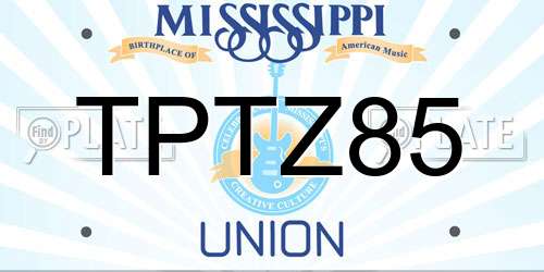 TPTZ85 Mississippi License Plate