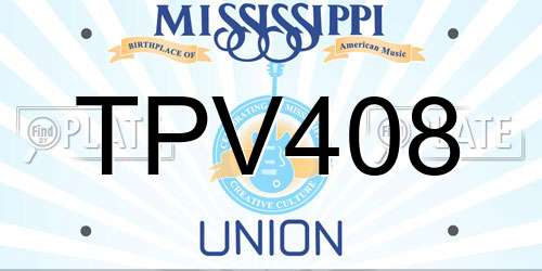 TPV408 Mississippi License Plate