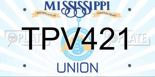 TPV421 Mississippi License Plate