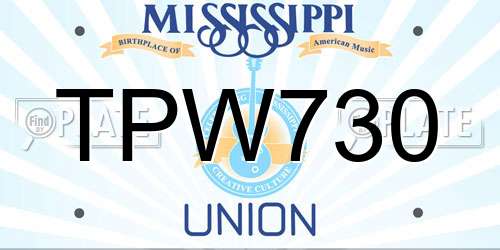 TPW730 Mississippi License Plate