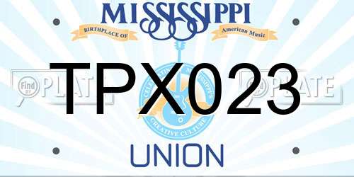 TPX023 Mississippi License Plate