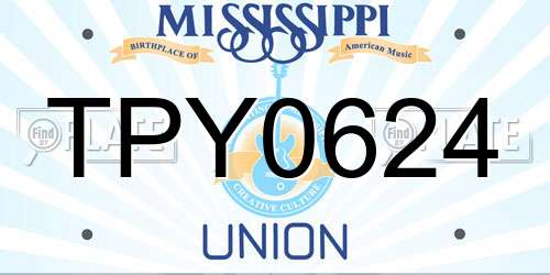 TPY0624 Mississippi License Plate