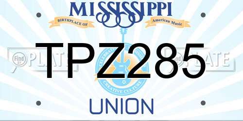 TPZ285 Mississippi License Plate