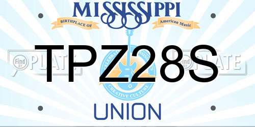 TPZ28S Mississippi License Plate