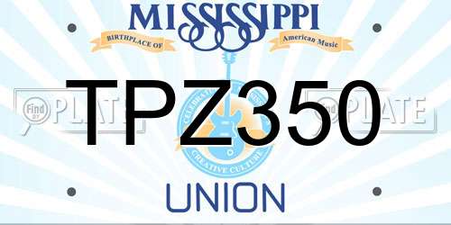 TPZ350 Mississippi License Plate
