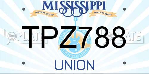 TPZ788 Mississippi License Plate