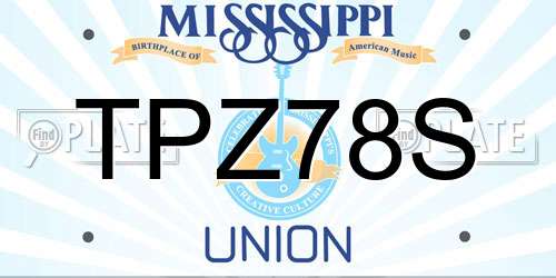 TPZ78S Mississippi License Plate