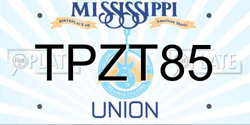 TPZT85 Mississippi License Plate