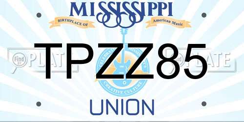 TPZZ85 Mississippi License Plate