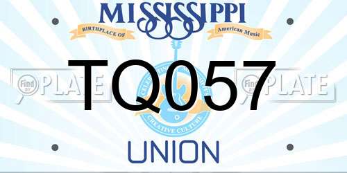TQ057 Mississippi License Plate