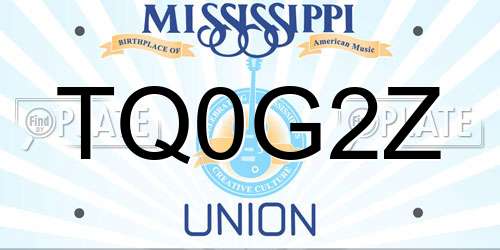 TQ0G2Z Mississippi License Plate