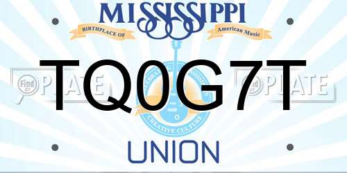 TQ0G7T Mississippi License Plate
