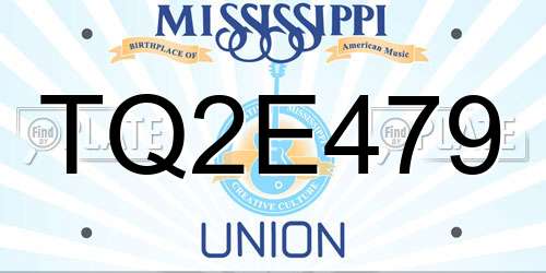 TQ2E479 Mississippi License Plate
