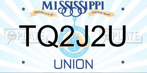 TQ2J2U Mississippi License Plate
