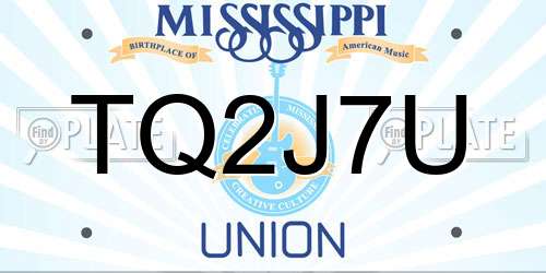 TQ2J7U Mississippi License Plate