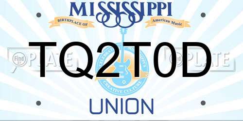 TQ2T0D Mississippi License Plate