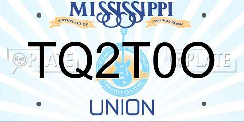 TQ2T0O Mississippi License Plate