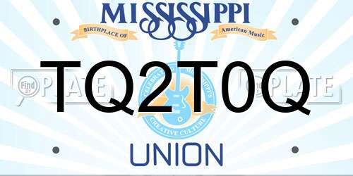 TQ2T0Q Mississippi License Plate