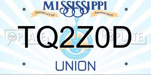 TQ2Z0D Mississippi License Plate