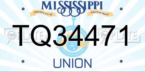 TQ34471 Mississippi License Plate