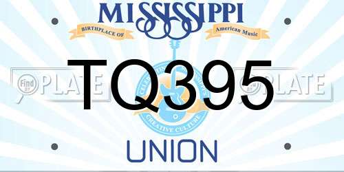 TQ395 Mississippi License Plate
