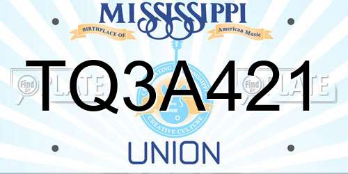 TQ3A421 Mississippi License Plate