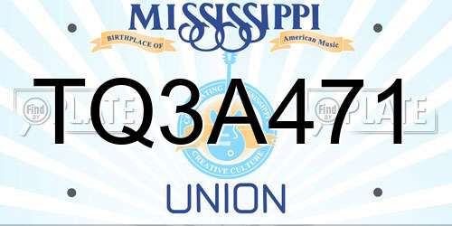 TQ3A471 Mississippi License Plate
