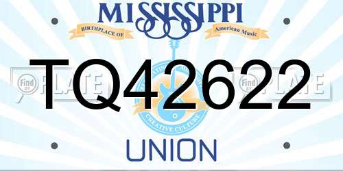 TQ42622 Mississippi License Plate