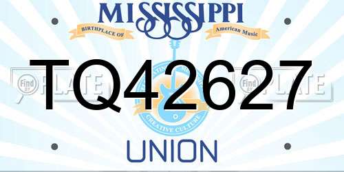TQ42627 Mississippi License Plate