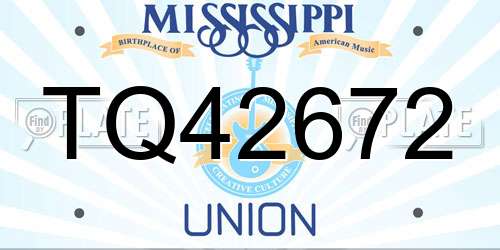 TQ42672 Mississippi License Plate