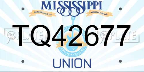 TQ42677 Mississippi License Plate