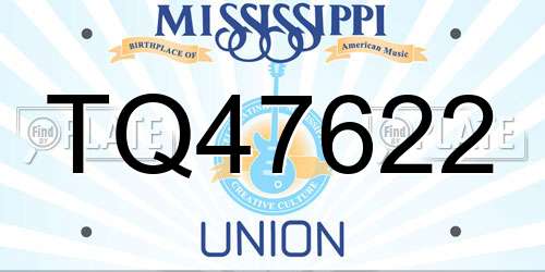 TQ47622 Mississippi License Plate