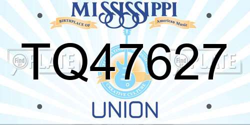 TQ47627 Mississippi License Plate