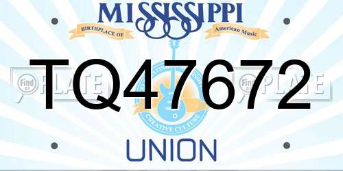TQ47672 Mississippi License Plate