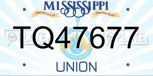 TQ47677 Mississippi License Plate