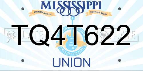 TQ4T622 Mississippi License Plate
